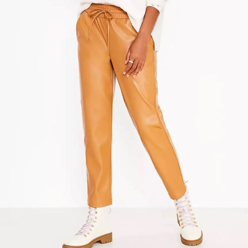LOFT Faux Leather Pants in Safari Sand. Size XL. Brand new!